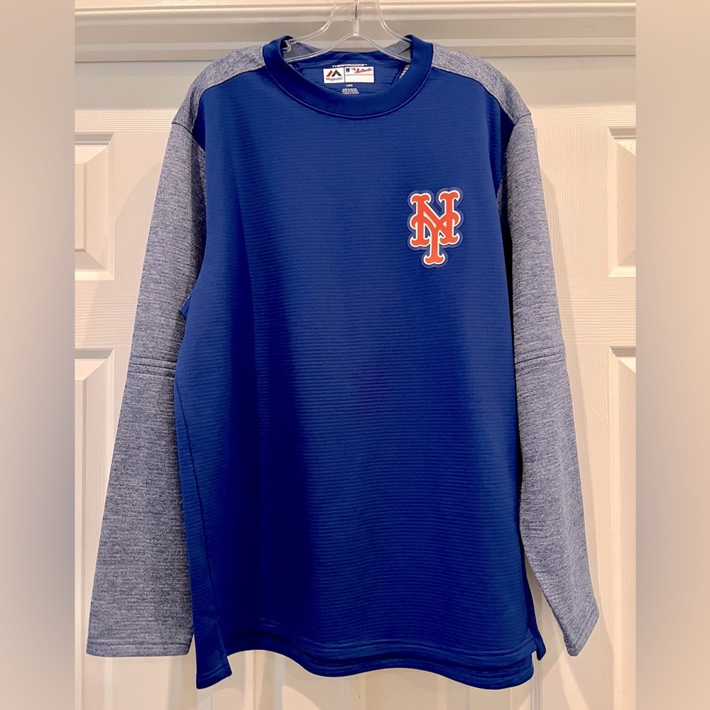 Majestic Authentic Collection On-Field Tech Fleece Pullover Sweatshirt - NY Mets